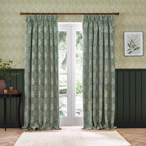 Marigold Pencil Pleat, Leaf Green - Ready Made Curtains - Image 3